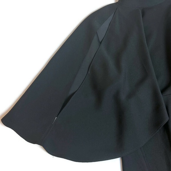 Finders Keepers Black Cocktail Dress w Split Cape Sleeves Sz S - Picture 5 of 8